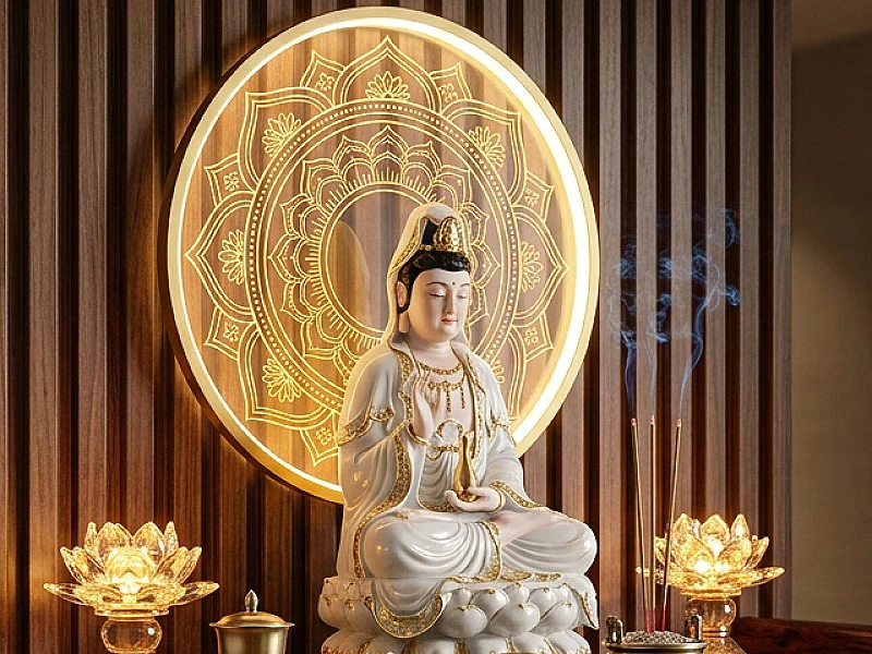 Tượng Quan Thế Âm Bồ Tát diện tướng từ bi thanh tịnh – Tượng Phật Khai Tâm